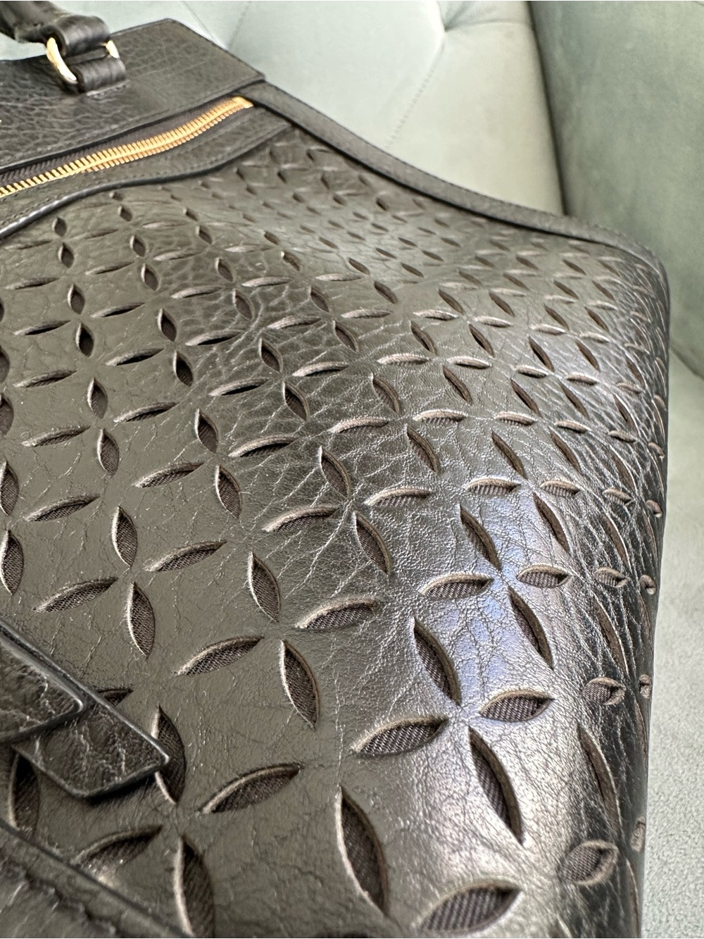 kate spade Black Embossed Leather Top-Handle tote - Picture 14 of 16